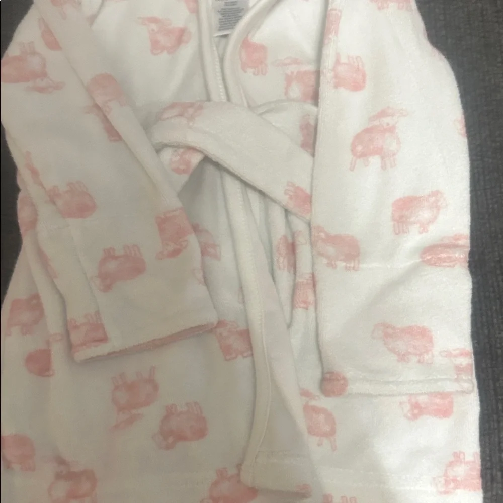 Carter's White and Pink Hooded Baby Robe